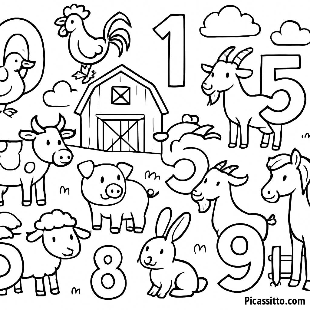 Page à Colorier de la Ferme Amusante