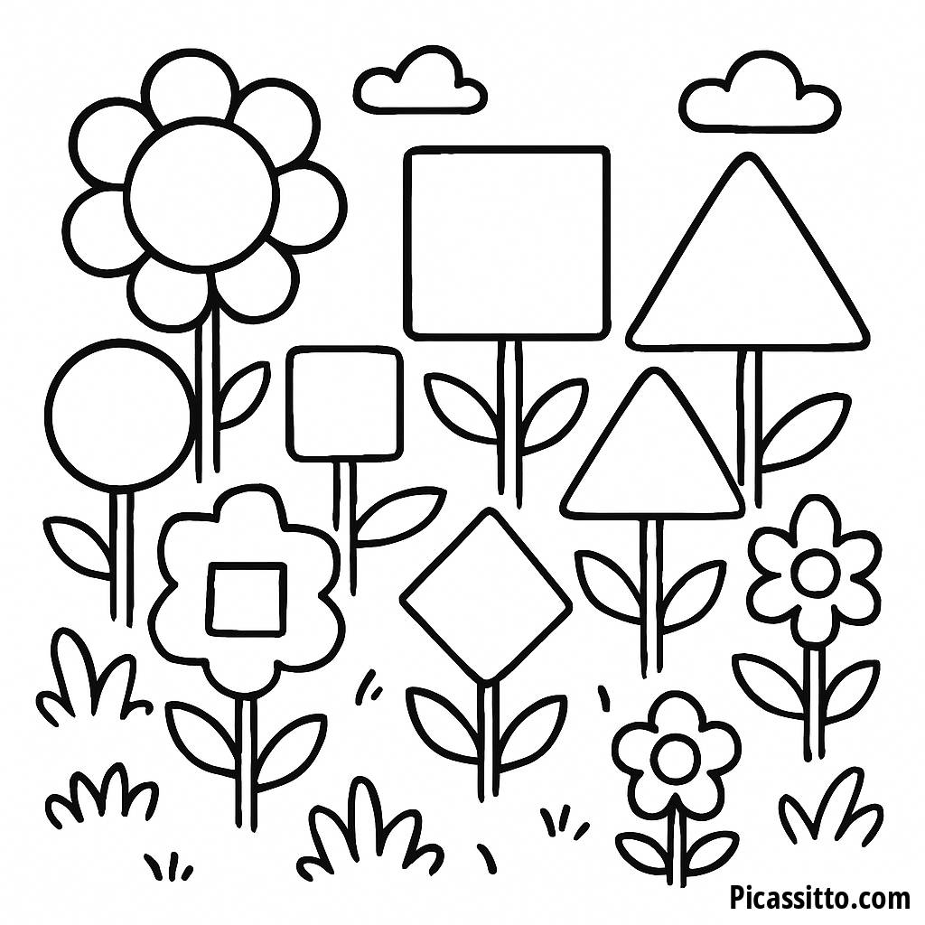 Verspielte Gartenformen Malvorlage