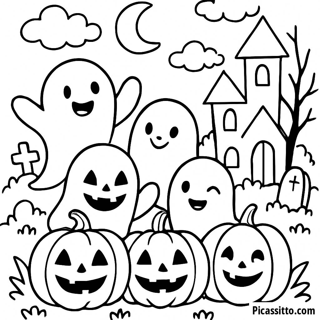 Verspielt Geister Malvorlage