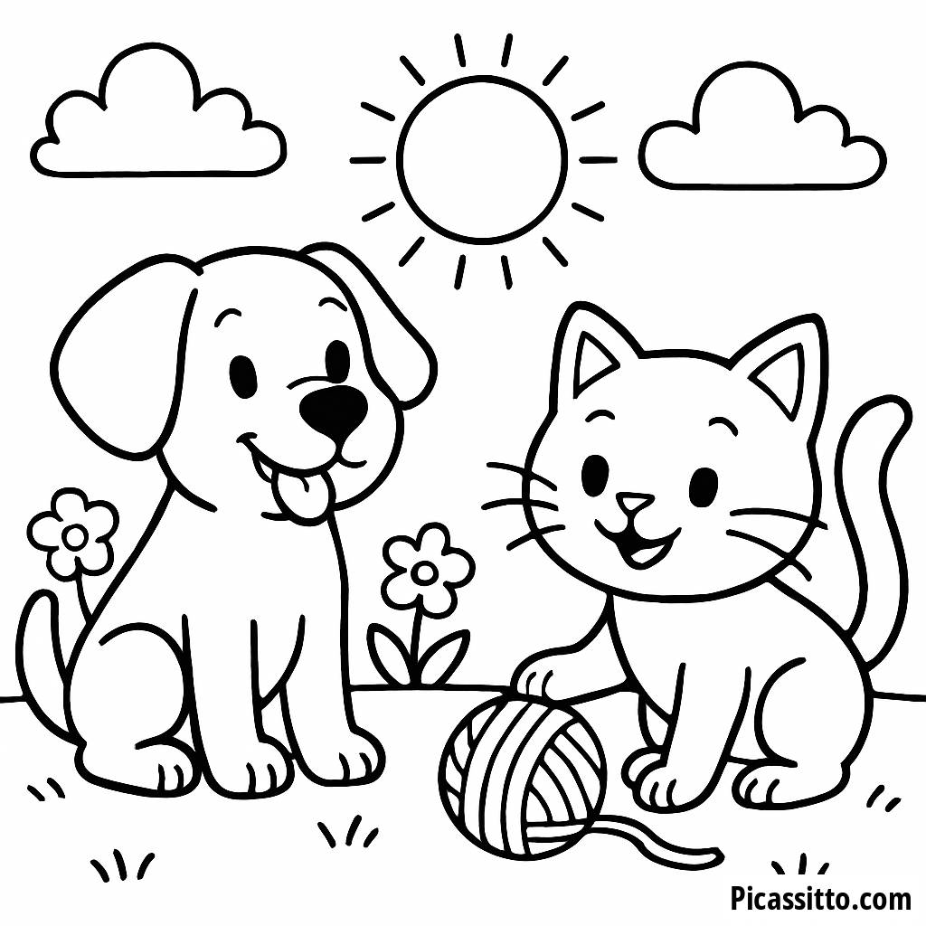 Spielerische Freunde Ausmalbild