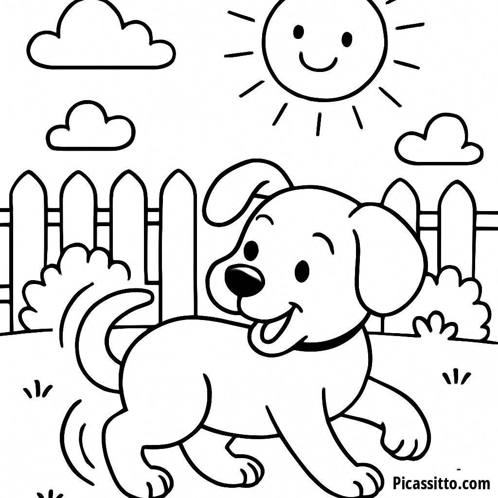 Page à Colorier de Chiot Joueur