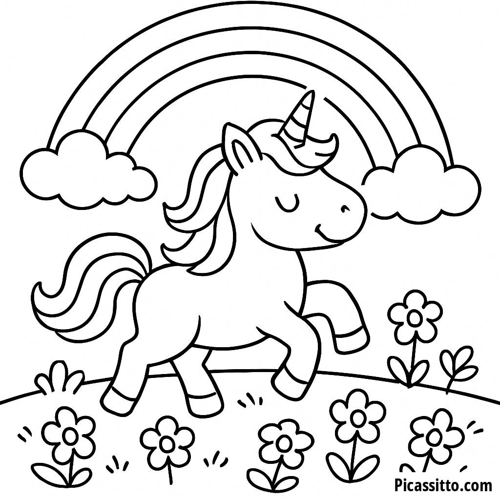Playful Unicorn Coloring Page