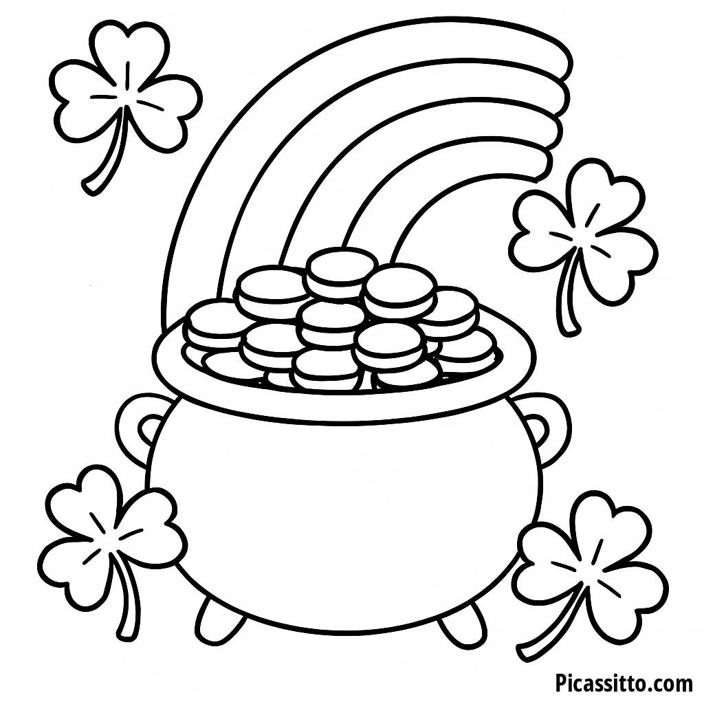 Página para Colorear de la Olla de Oro
