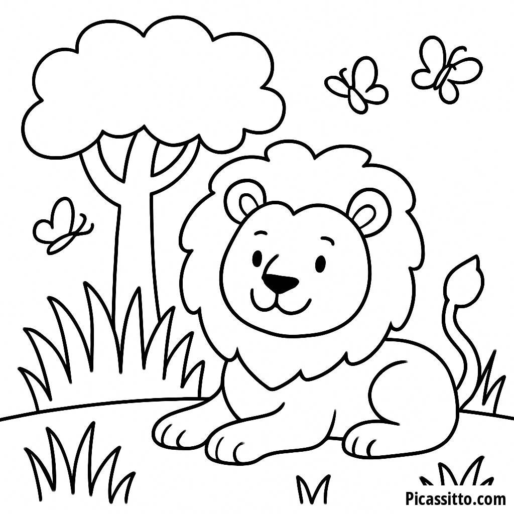 Proud Lion Coloring Page