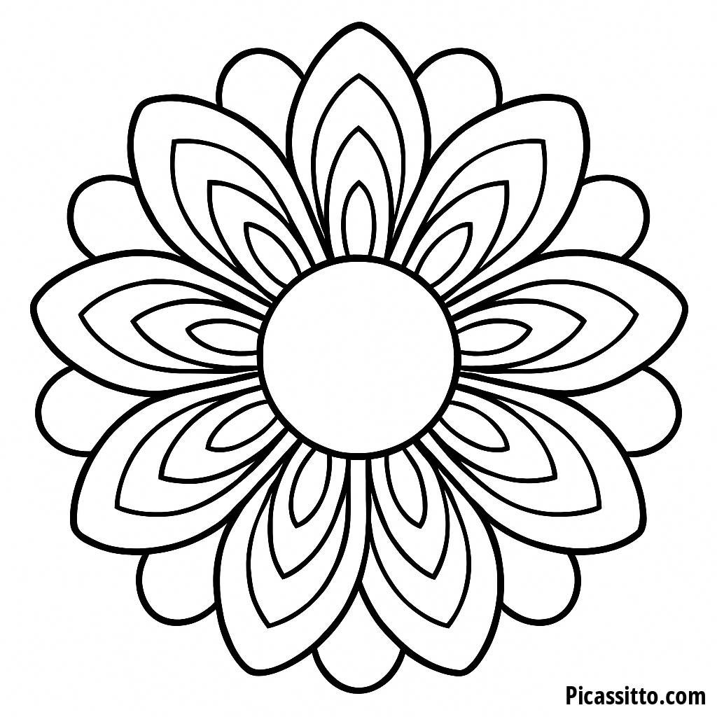 Página de Colorir Flor Radiante