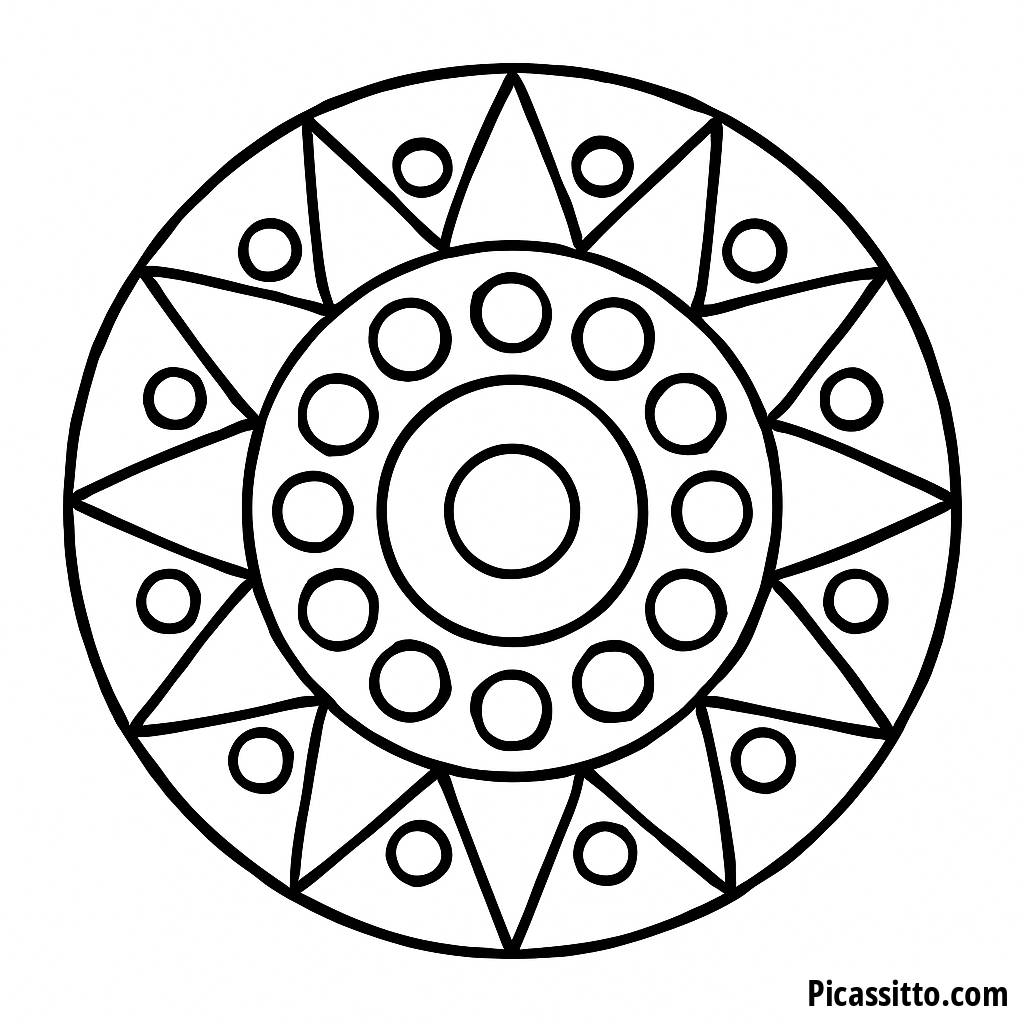 Pagina da Colorare: Mandala Radiante