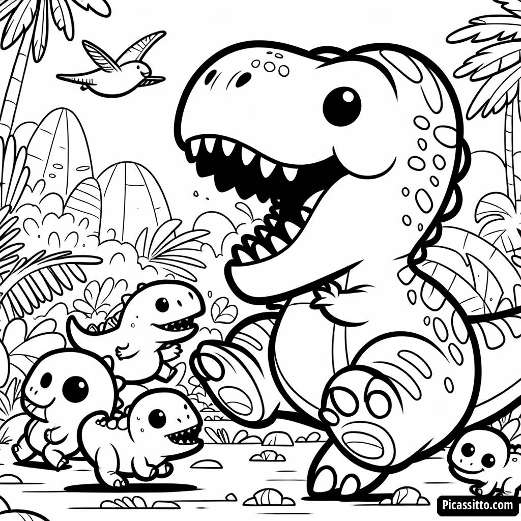 Brüllender T-Rex Malvorlage