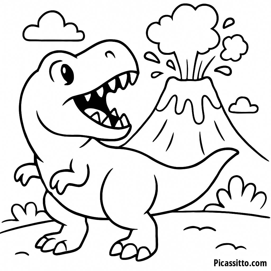 Brüllender T-Rex Malvorlage