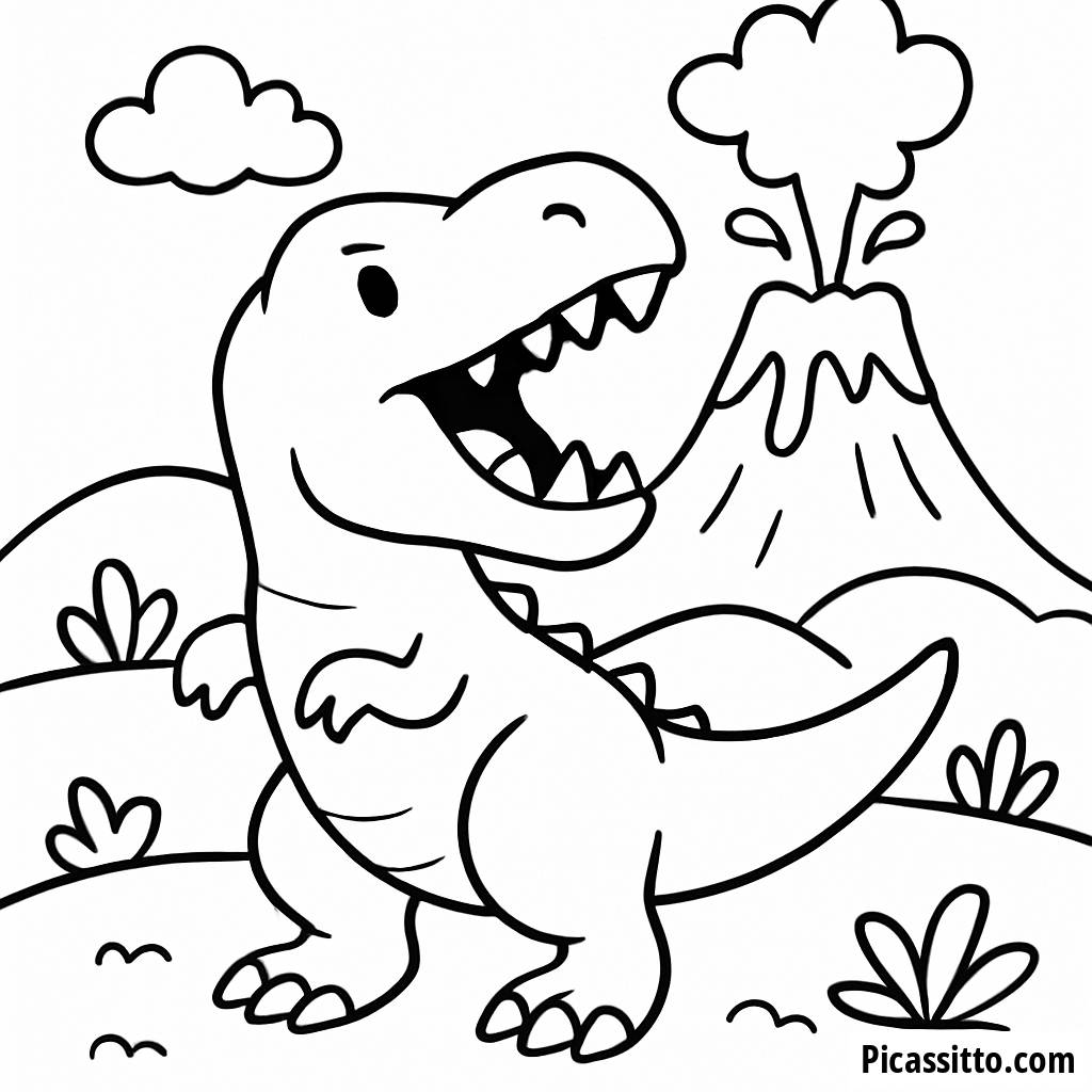 Roaring T-Rex Coloring Page
