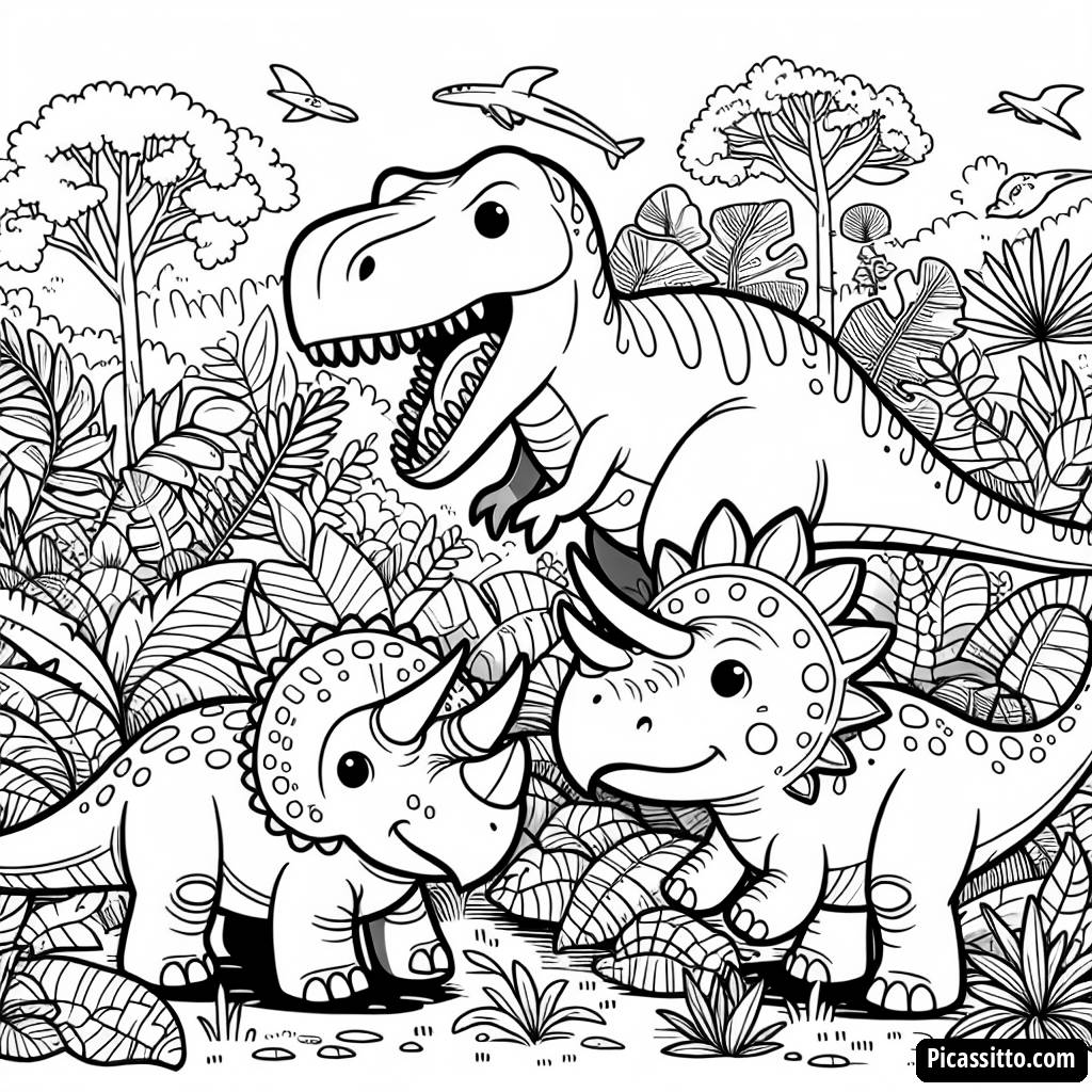 Röhrende T-Rex Malvorlage