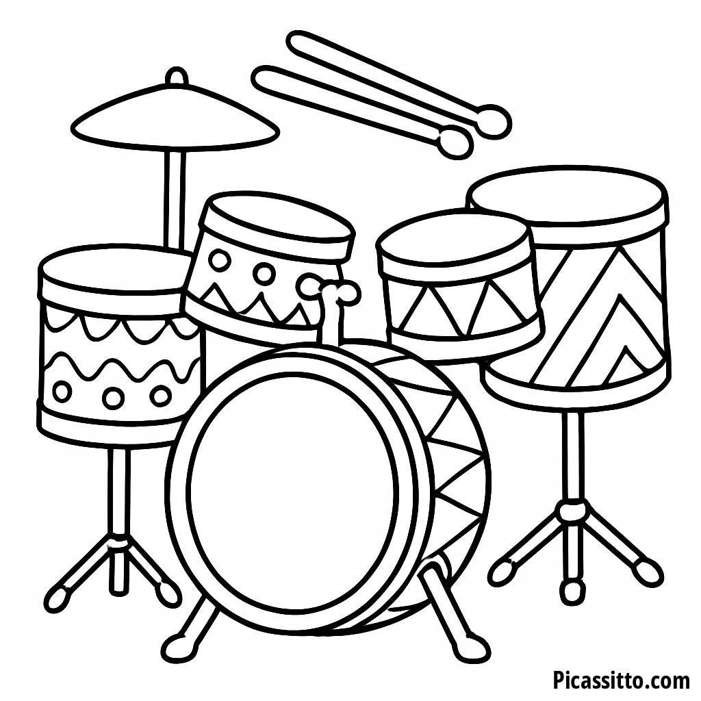 Rocken Sie mit Unserer Schlagzeug-Malvorlage!