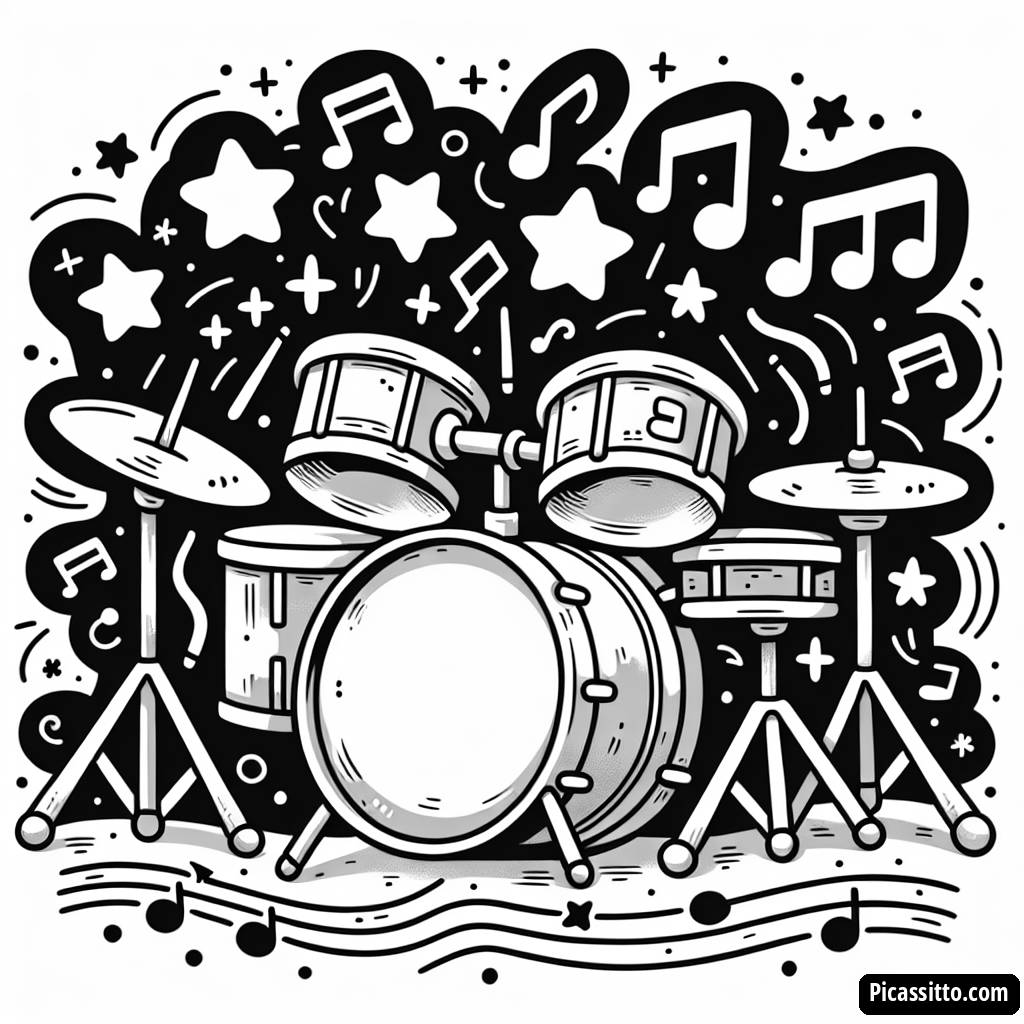 Divertiti con la Nostra Pagina da Colorare del Batteria!