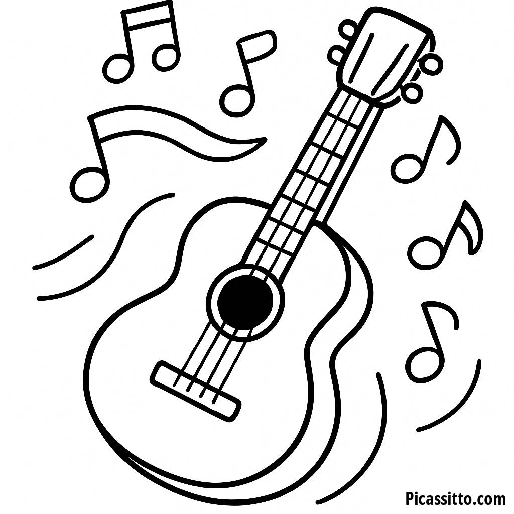 Rocke los mit unserer Gitarren-Ausmalbild!