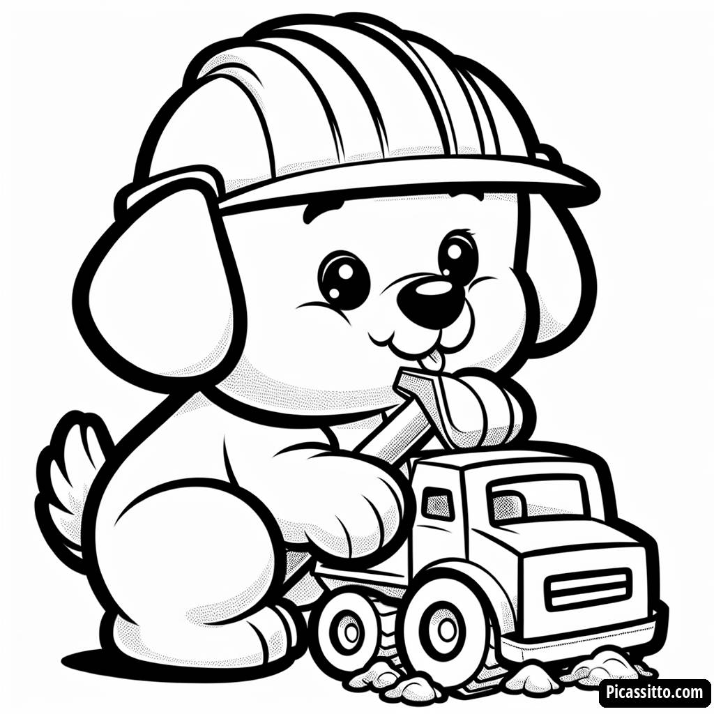 Malvorlage von Rubbles Baustellen-Lkw