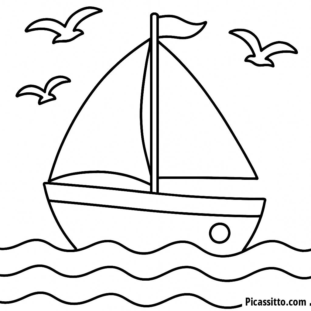 Sailboat Coloring Page - Glide Over the Waves!