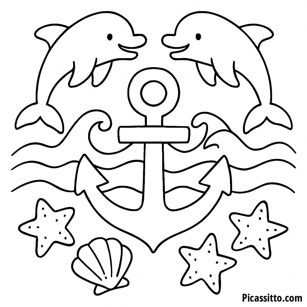 Sogno da Marinaio: Pagina da Colorare Gratuita di Ancora