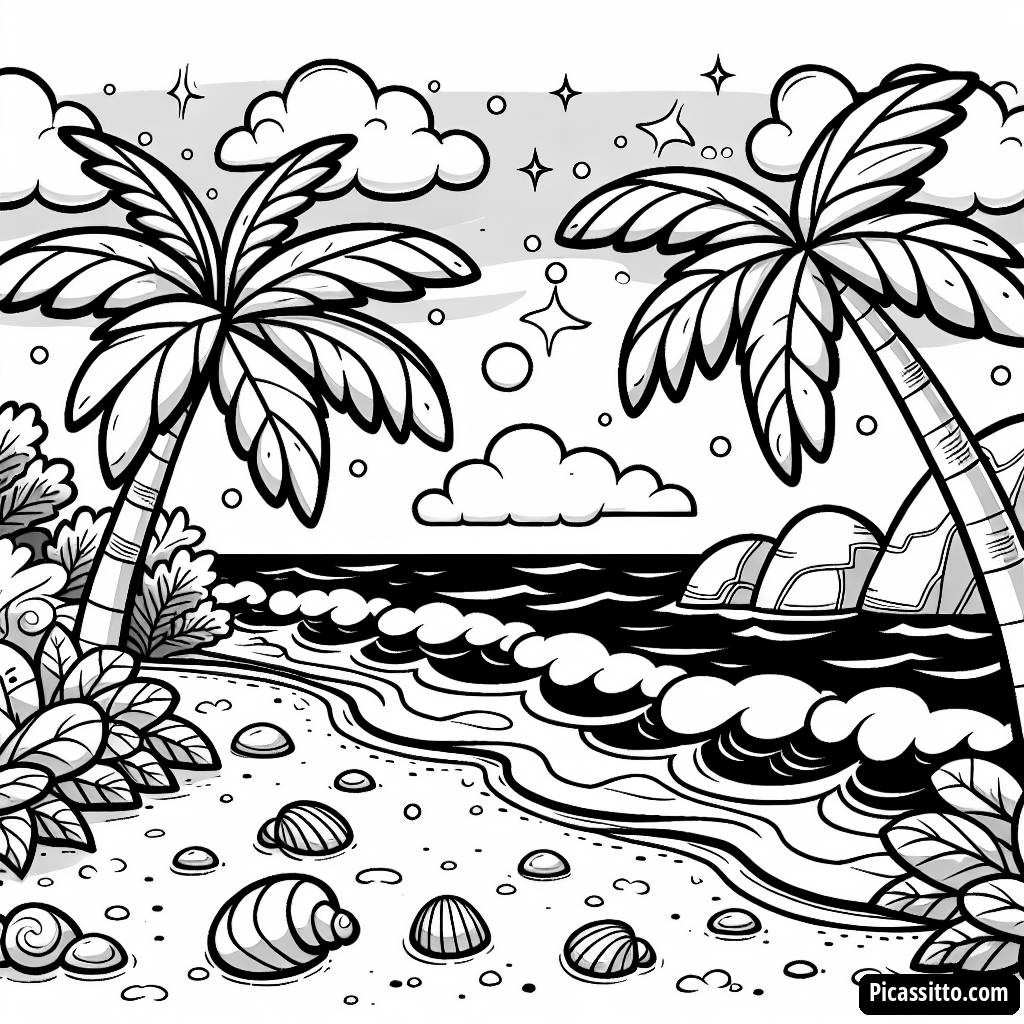 Ausmalbild vom Sandstrand