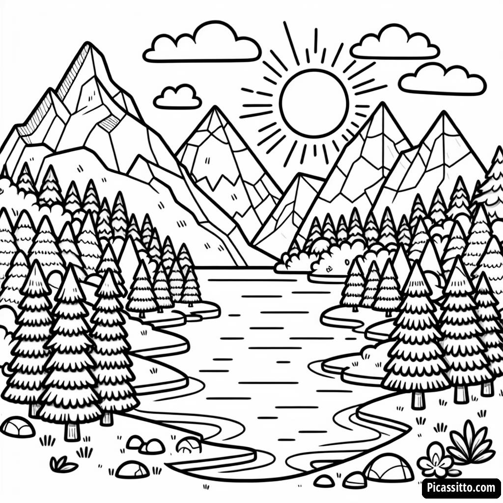 Раскраска Спокойного Озера