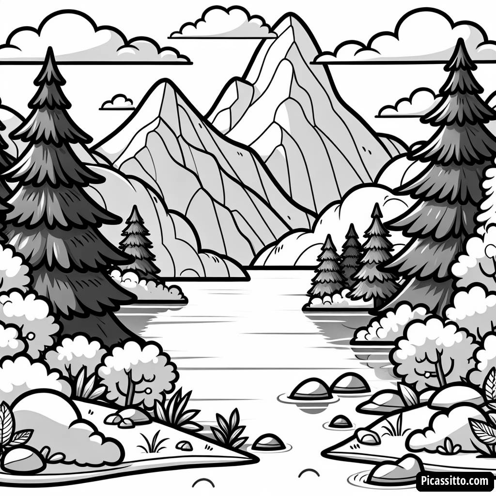 Ausmalbild vom Ruhigen See