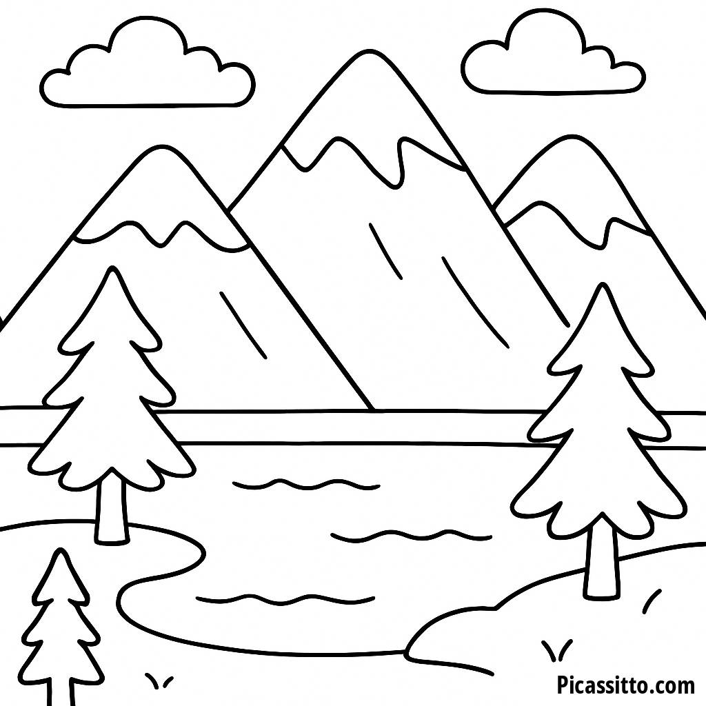 Pagina da Colorare del Lago Sereno