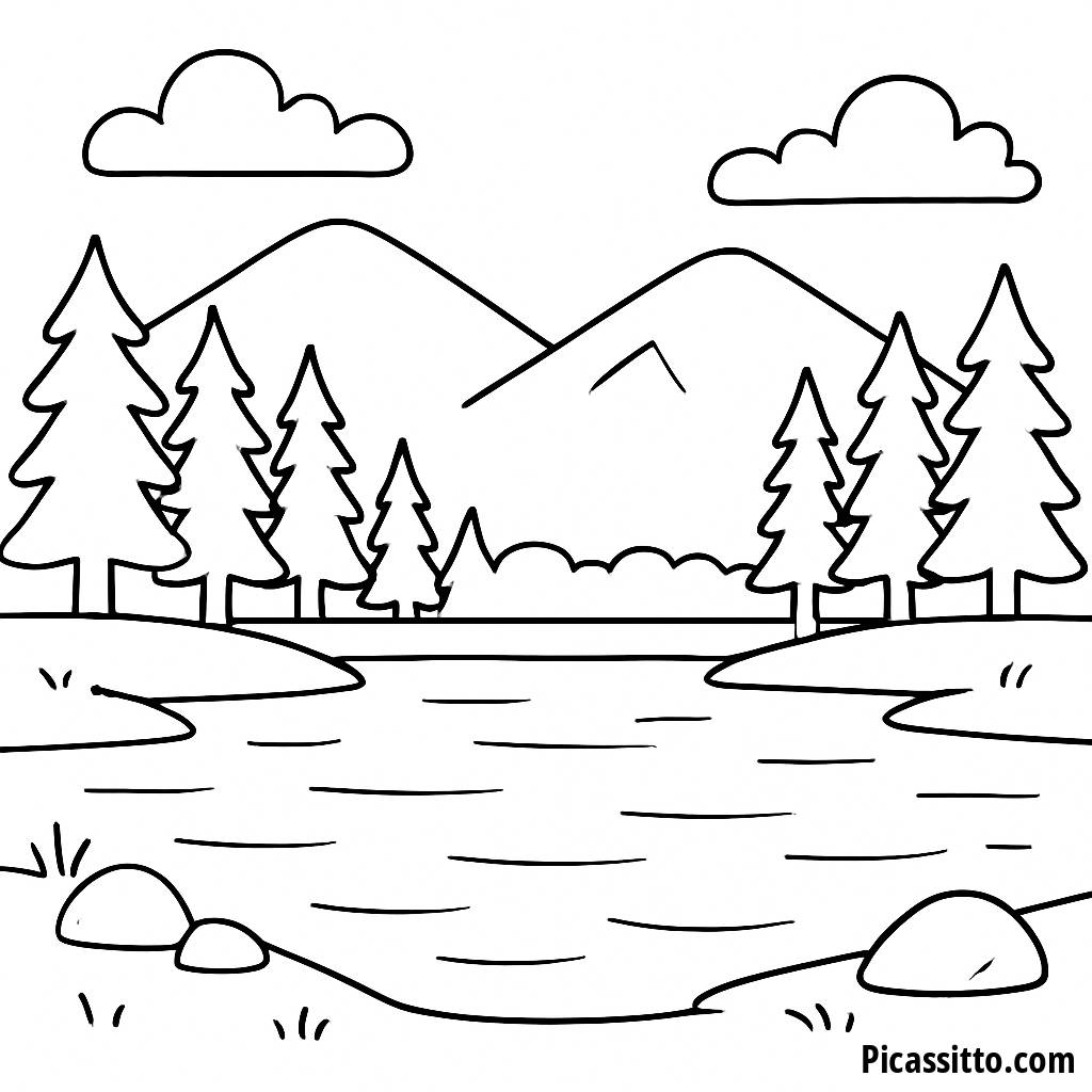 Раскраска Спокойного Озера