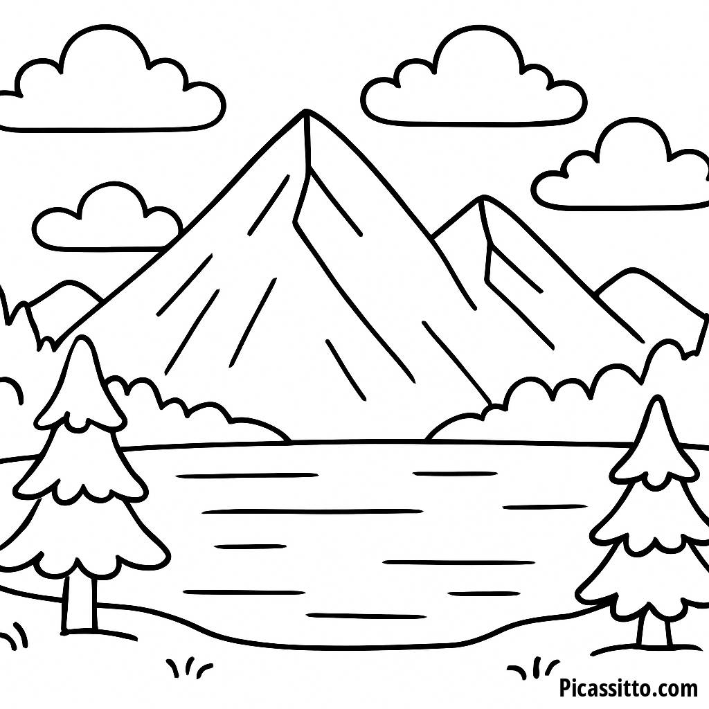 Ausmalbild vom Ruhigen See