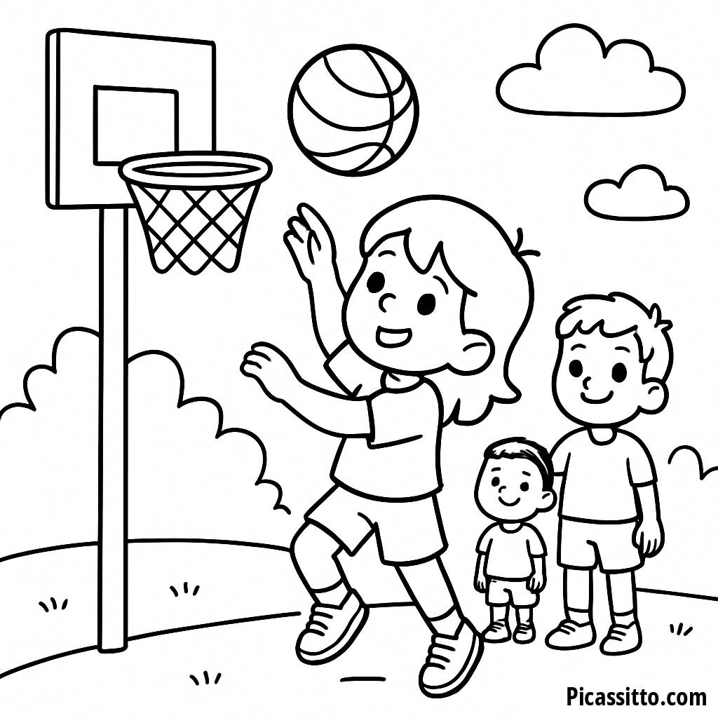 Divertimento con il Pallone: Pagina da Colorare Gratis