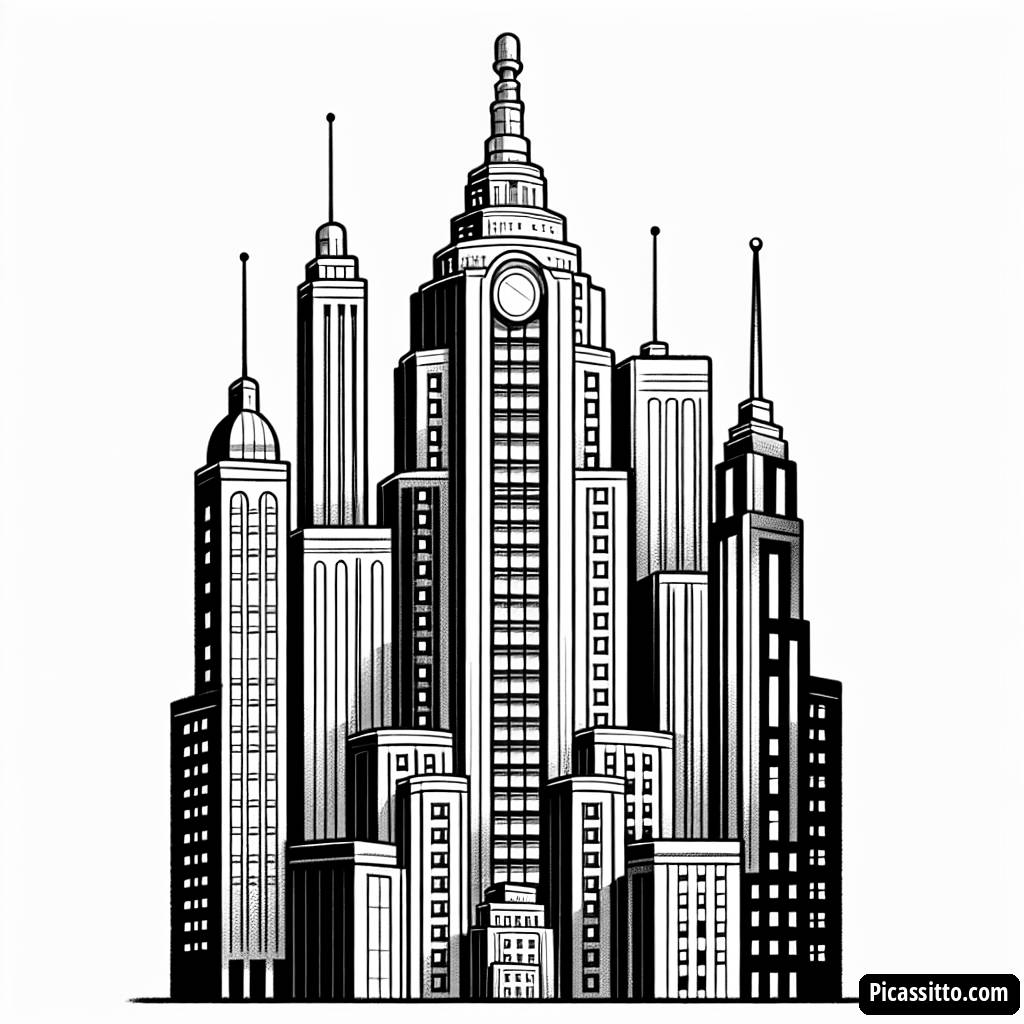 Página para Colorear de Rascacielos Altos