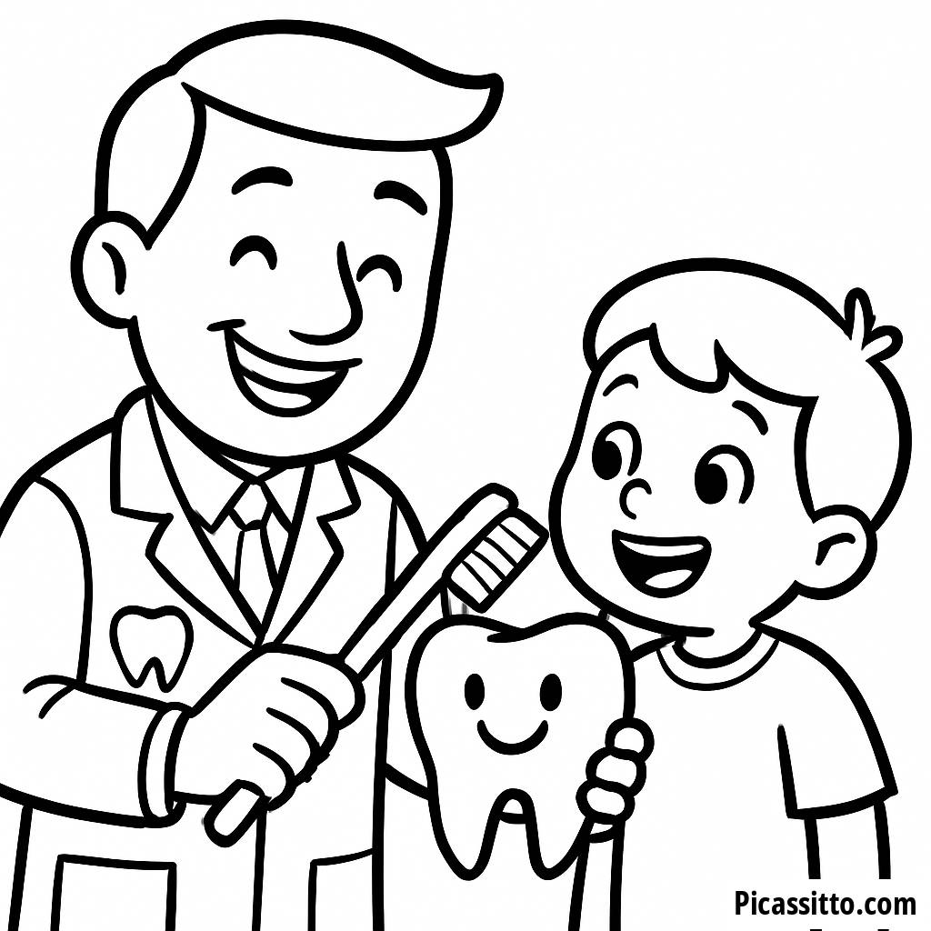 Sourire Éclatant : Page à Colorier du Dentiste