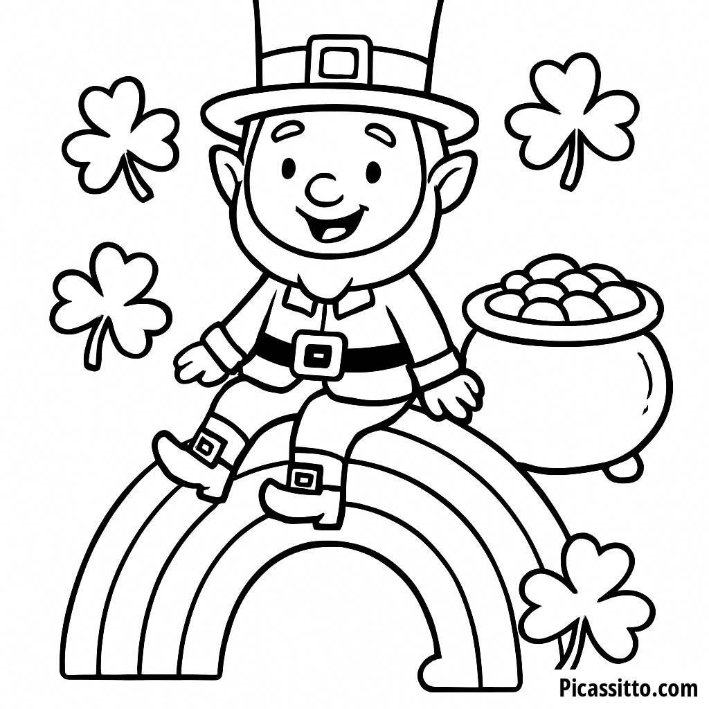 Smiling Leprechaun Coloring Page