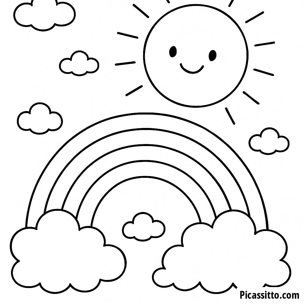 Lächelnde Sonne Ausmalbild