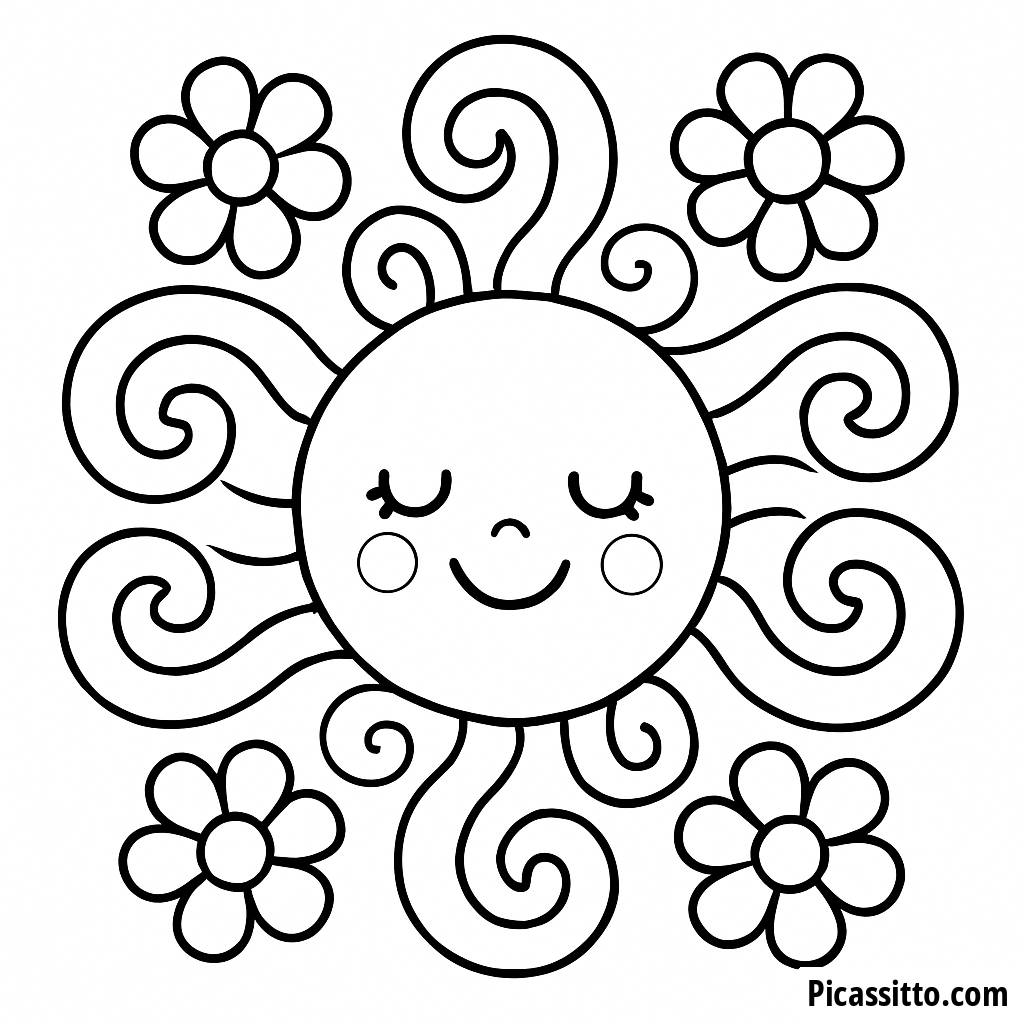 Page à Colorier du Soleil Souriant