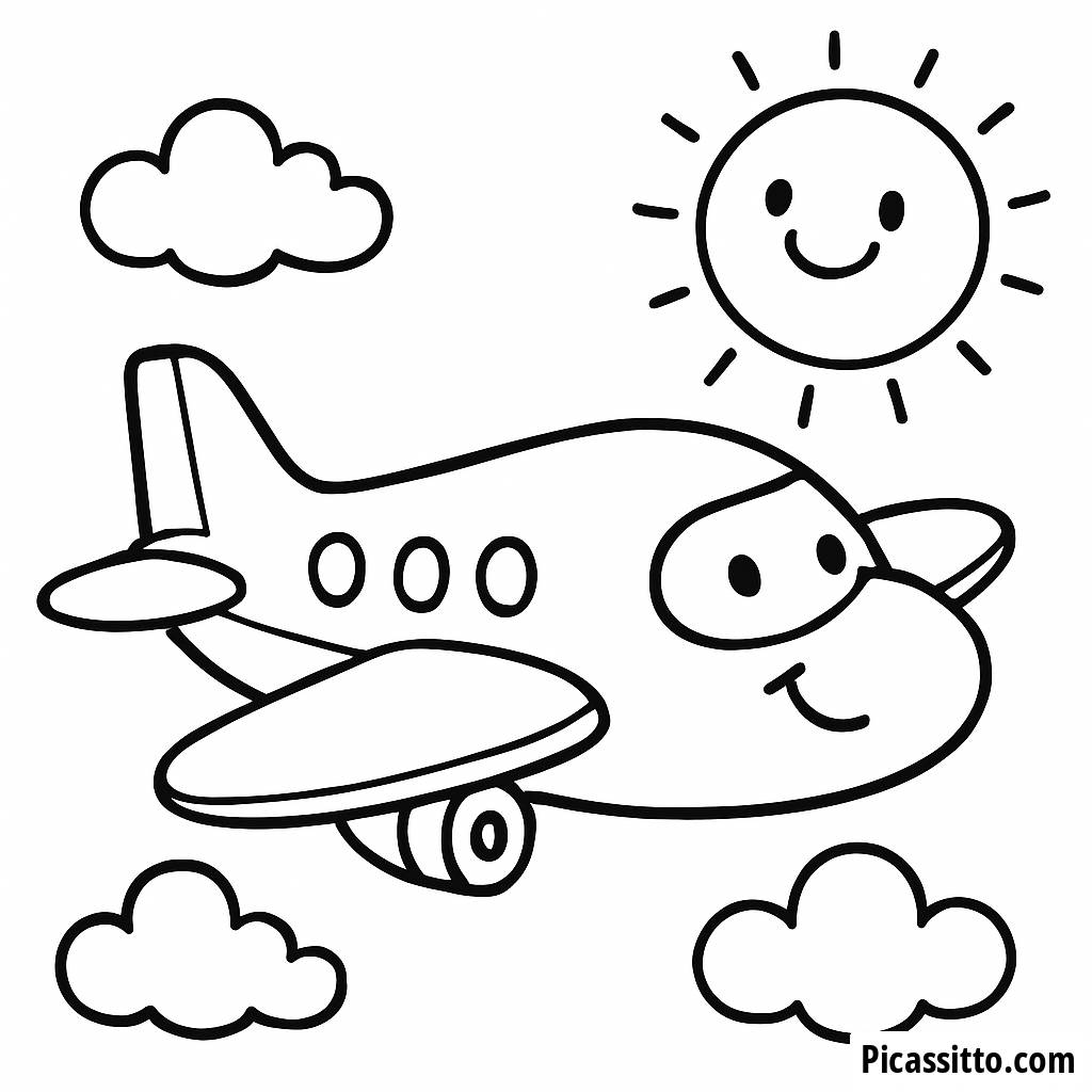 Fliegendes Flugzeug Malvorlage