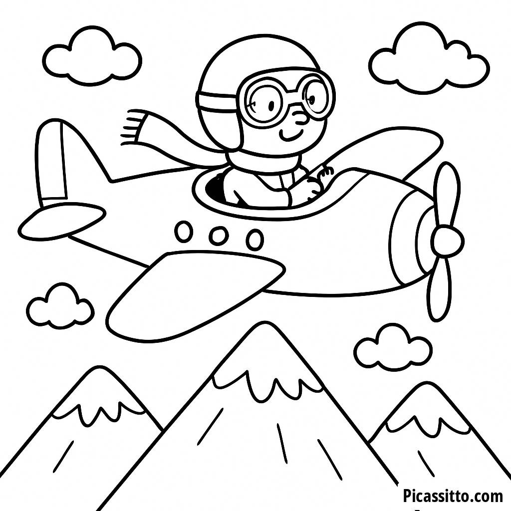 Hoch Hinaus: Flugzeug Ausmalbild