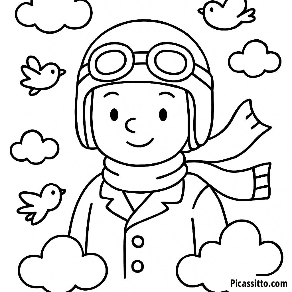 Hoch Hinauf: Pilot Malvorlage