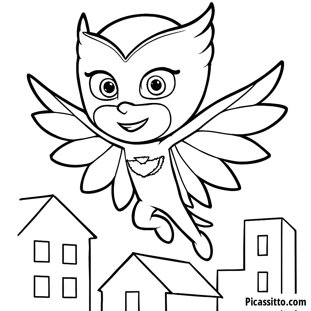 Fliegende Owlette Ausmalbild