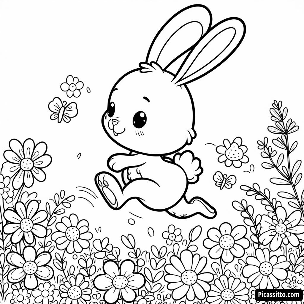 Frühlingshase Ausmalbild