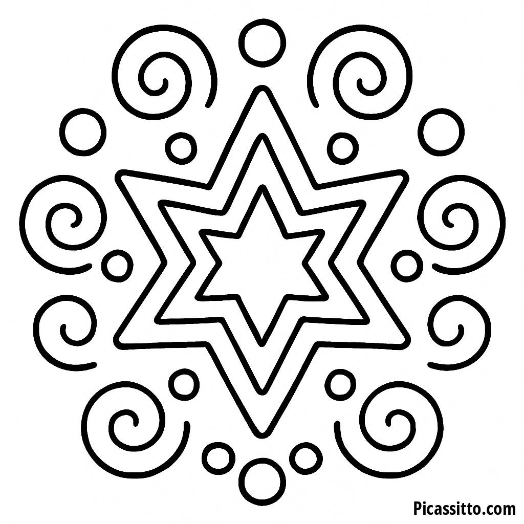 Ausmalbild Sternförmiges Mandala