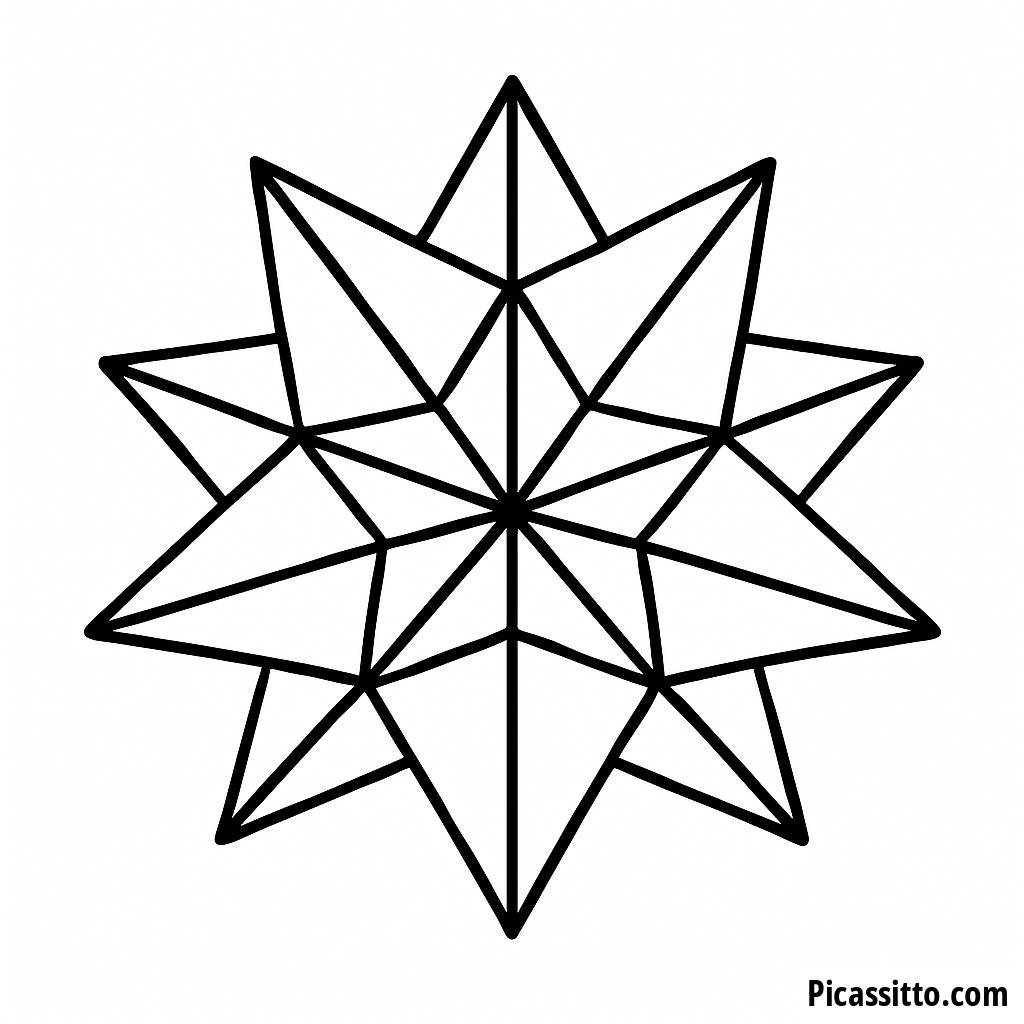 Pagina da Colorare Triangoli a Raggiera