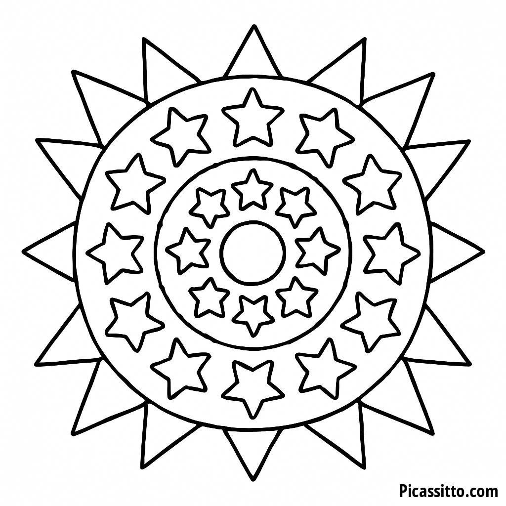 Página para Colorear de Geometría Estelar