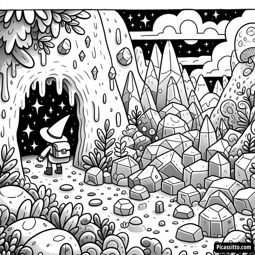 Steve's Höhlenabenteuer Malvorlage