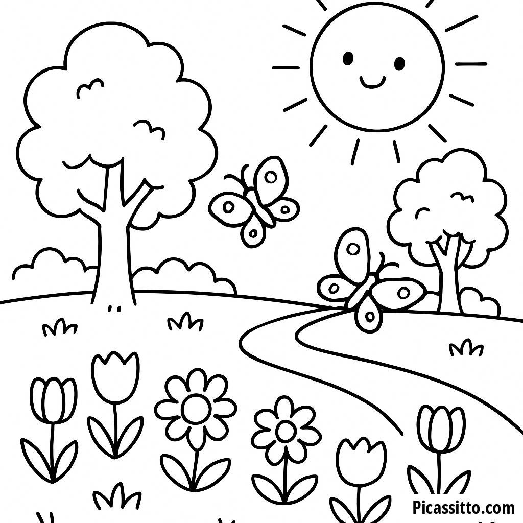 Sunny Park Coloring Page