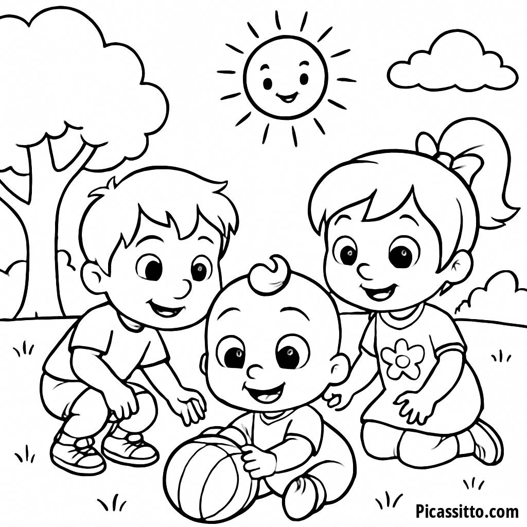 Página para Colorear de Diversión en el Parque Soleado