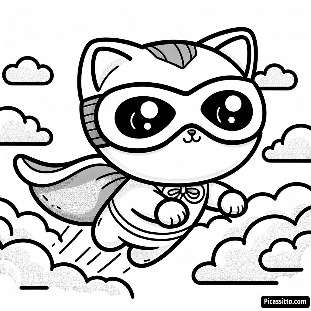 Superheld Kätzchen Malvorlage