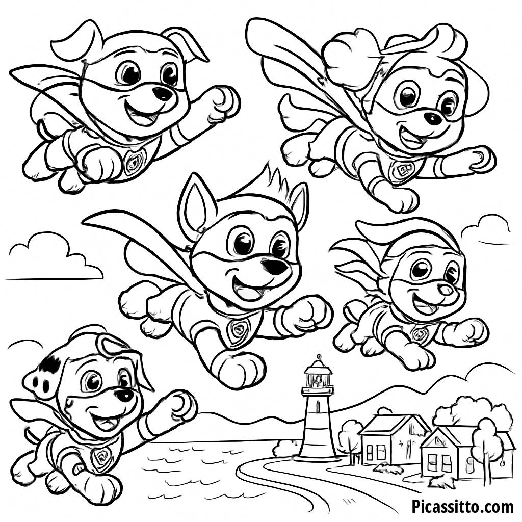 Superhero Paw Patrol Coloring Page