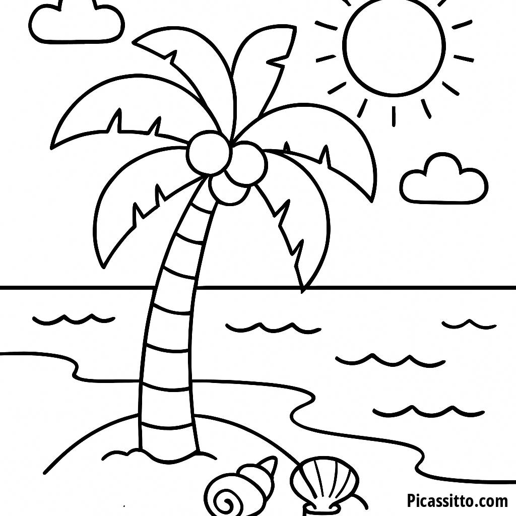 Swaying Palm Tree Coloring Page
