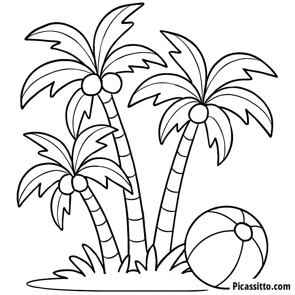 Swaying Palm Trees Coloring Page