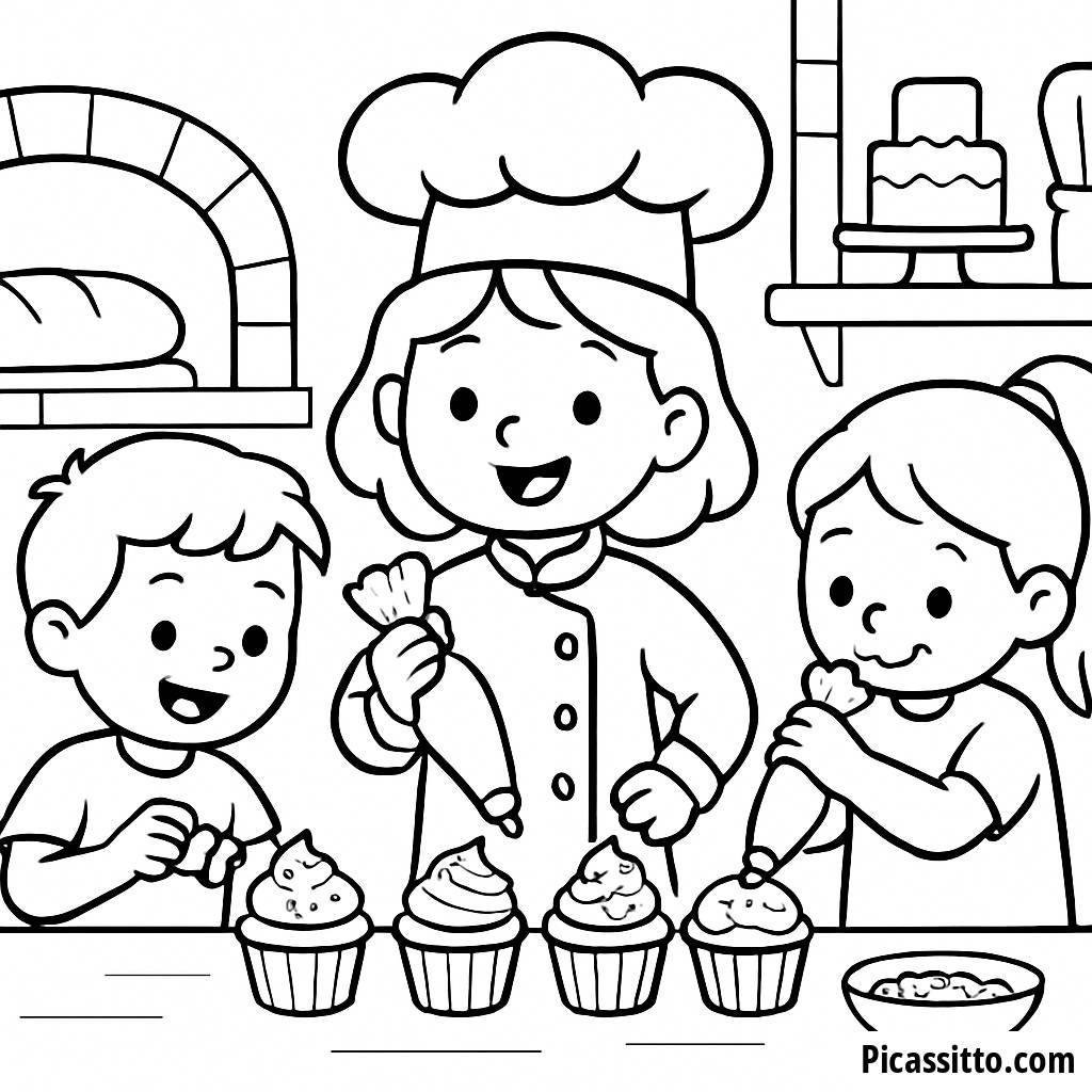 Süße Bäckerei Spaß Malvorlage