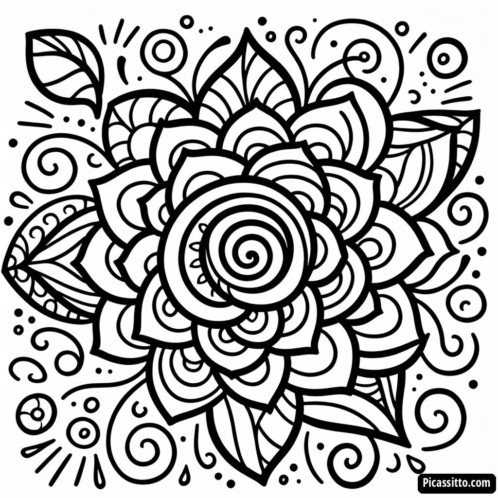 Pagina da Colorare Mandala Vorticoso