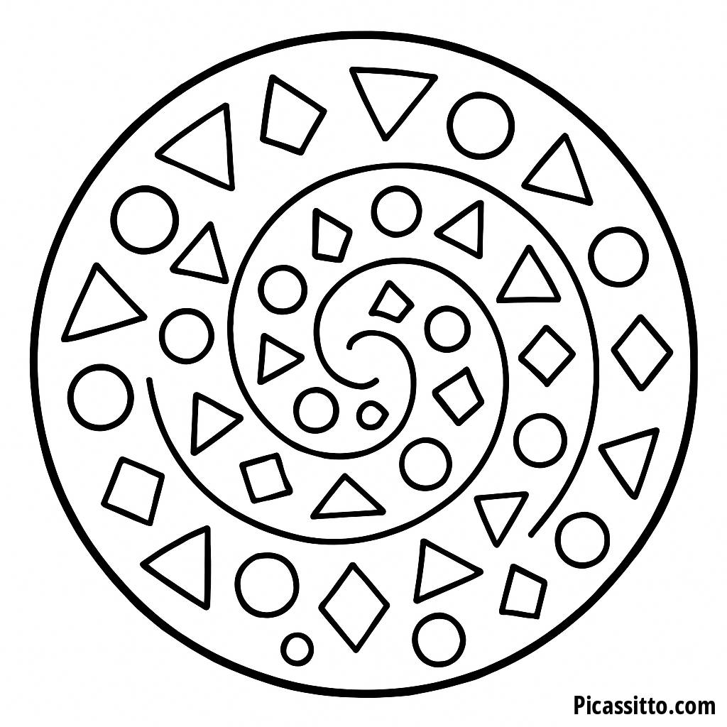 Wirbelnde Formen Malvorlage